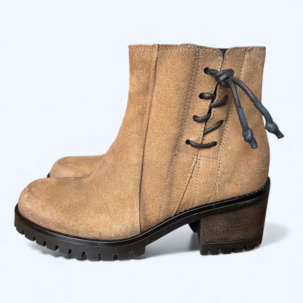 Miz Mooz “Maiden” Chunky Platform Suede Ankle Boots Chunky Heel Womens EU 38 NEW
